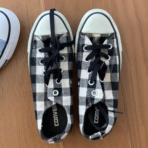 Converse Plaid Gingham Black and White Shoes